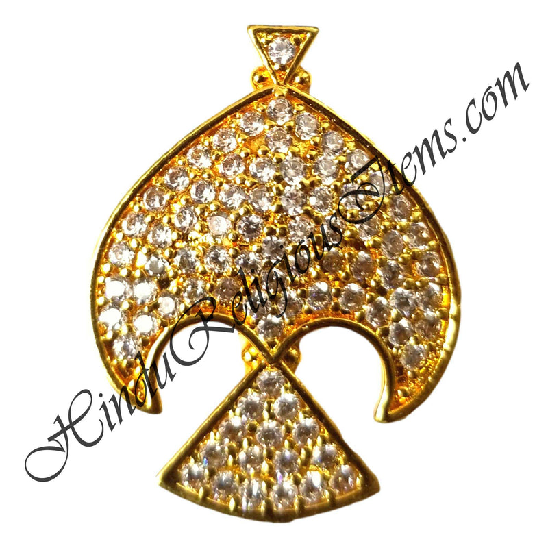 Gold Metal Mukut With Nang(Diamond)