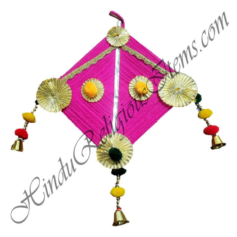Kite(Patang) For Uttarayan Utsav With Golden Lace  And Gota Patti Work
