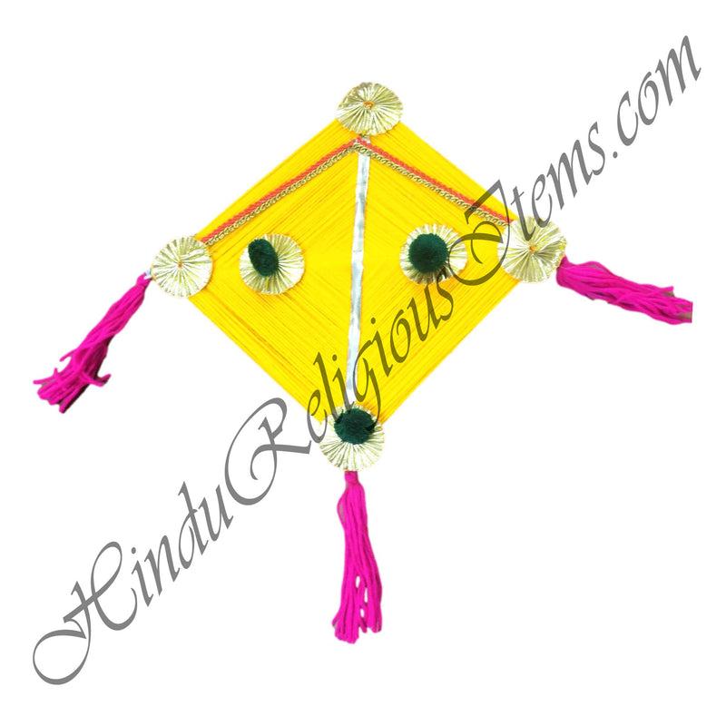 Kite(Patang) For Uttarayan Utsav With Golden Lace  And Gota Patti Work
