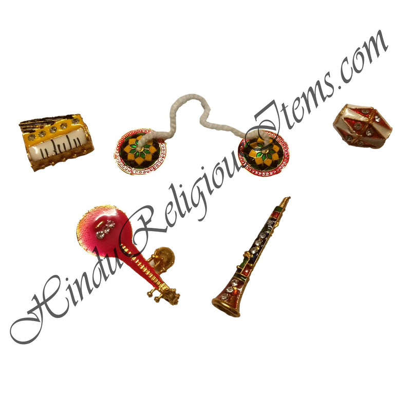 Meenakari and Diamond Work Vajintra (Musical Instruments) - Set of 5