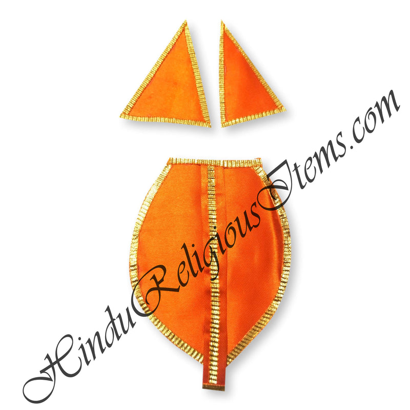 Satin Dhoti Uparna With Golden Lace