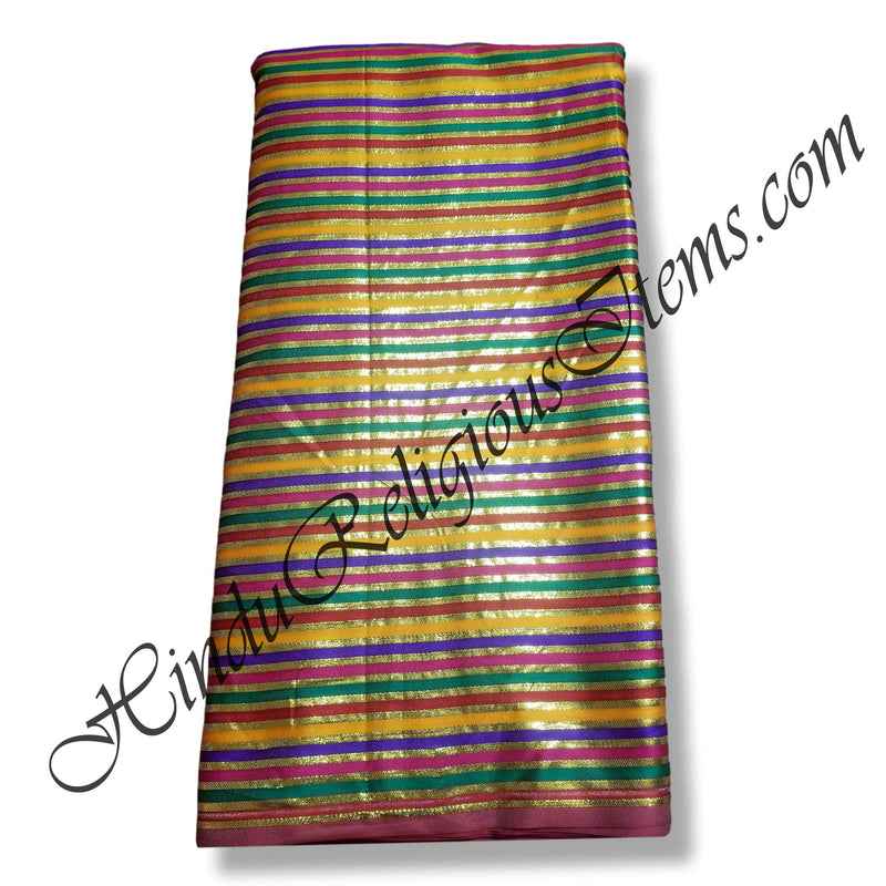 Cotton  Multi Colour Straight Stripes Fabric / Kapad [CMCSS]