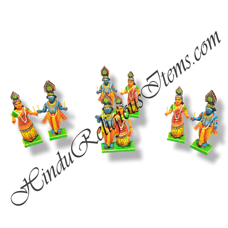 Hand Painted Wooden Raas-Leela Khilona set (set of 7)