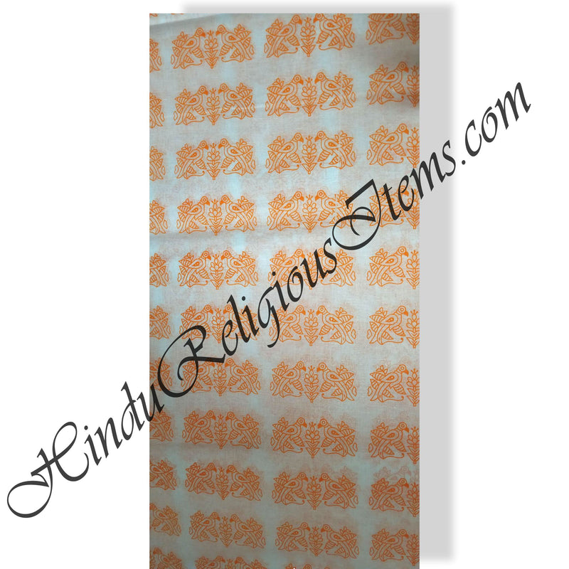 Cotton Orange (Kesari) Print Fabric/ Kapad(COP)