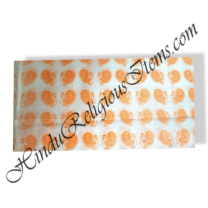 Cotton Orange (Kesari) Print Fabric/ Kapad(COP)