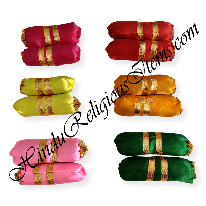 Round Satin Takiya (Pillows) With Golden Lace (RST)