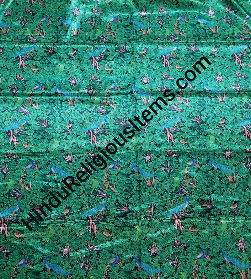 Satin Silk Super Fine Jungle Print Fabric/kapad [SSJ]