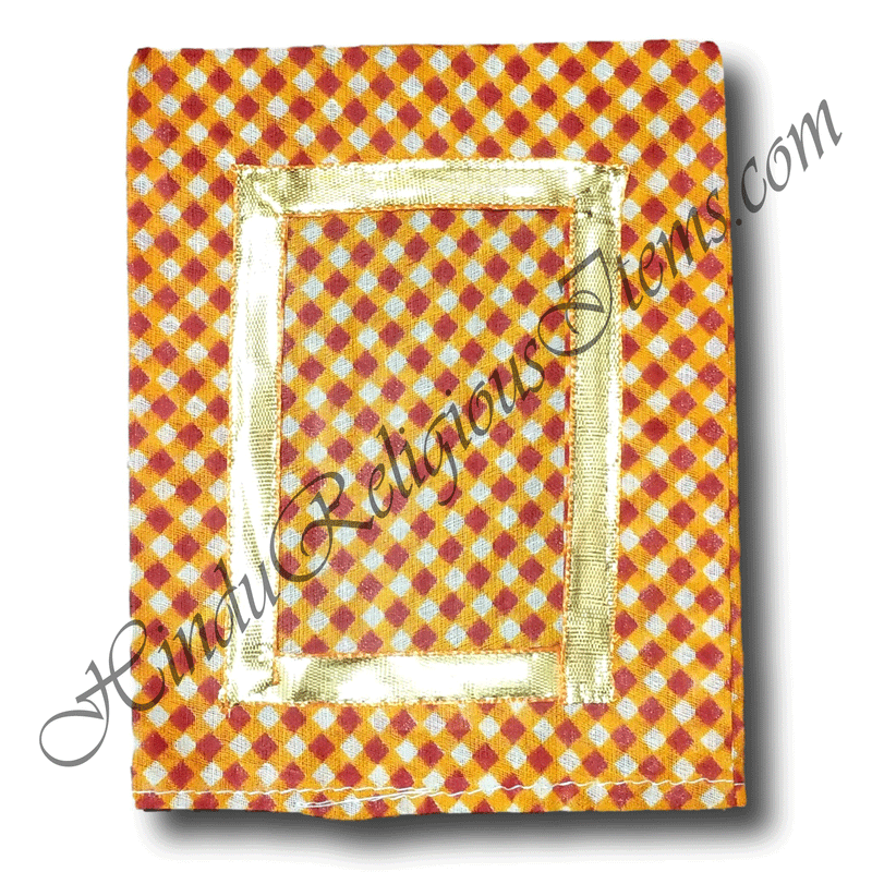 Chitraji Cotton Criss Cross Design Vastra With Golden Lace