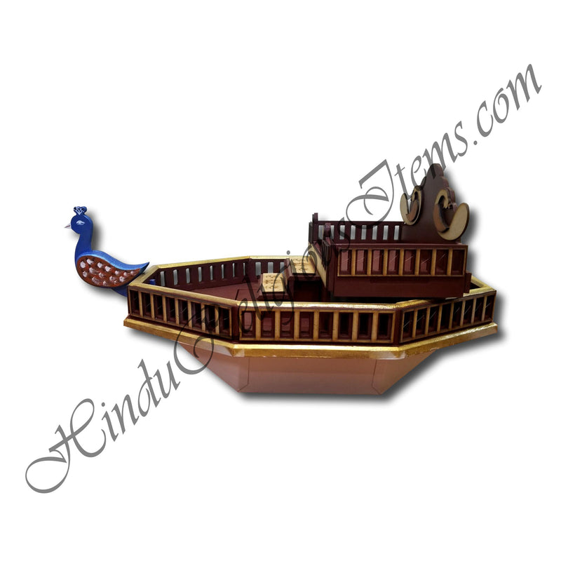 MDF Wooden Naav (Boat) With Metal Tin Base (Patra Vali)