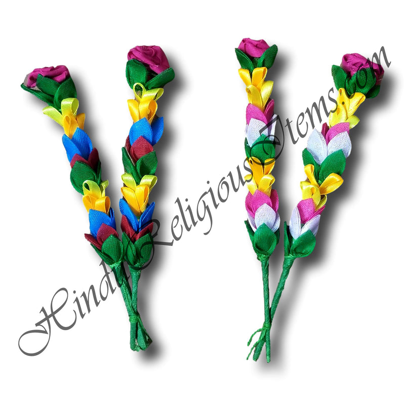 Multi-Color Satin & Organdy Fulchadi (Artificial Flower Sticks)