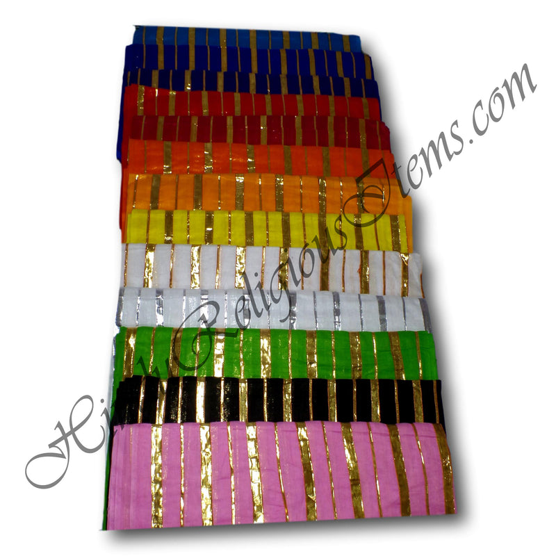 Cotton With Lace Stripes (Chadi / Dhora ke Vastra) Fabric/ Kapad(CLS)