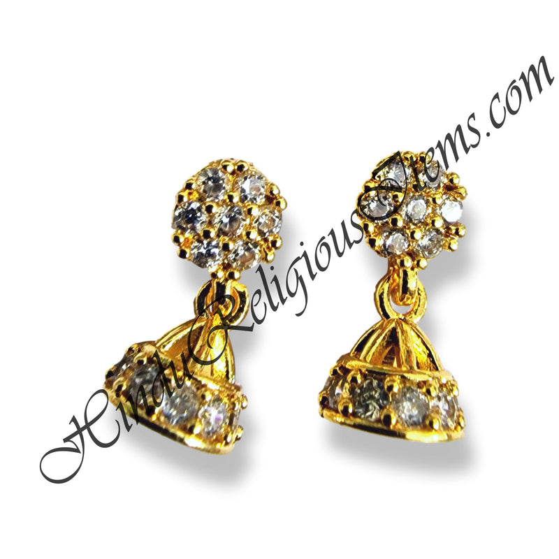 Premium Quality AD Diamond Flower Shape Kundal