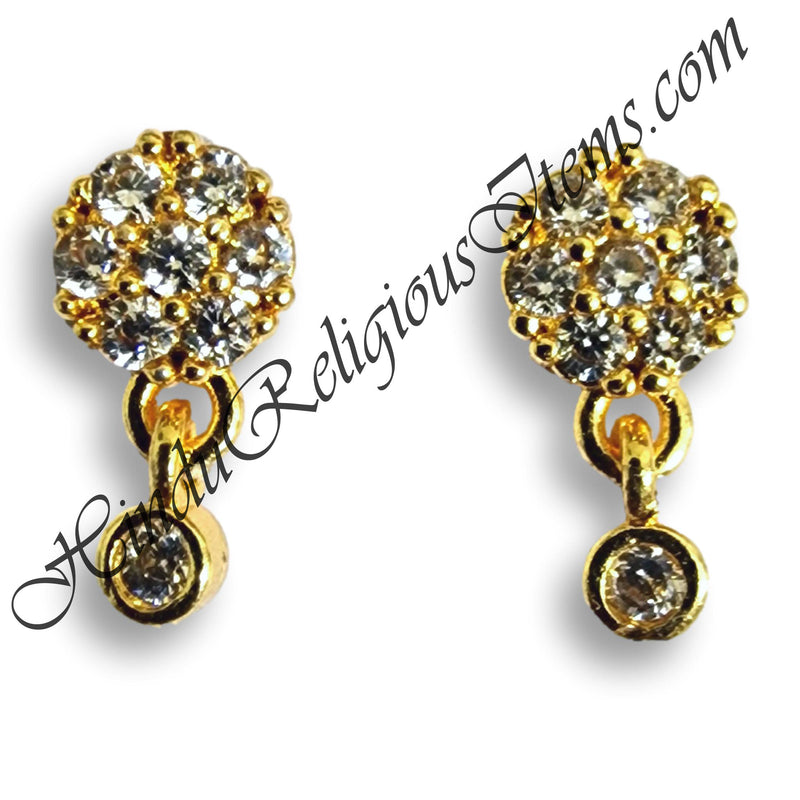 Premium Quality AD Diamond Flower Shape Kundal