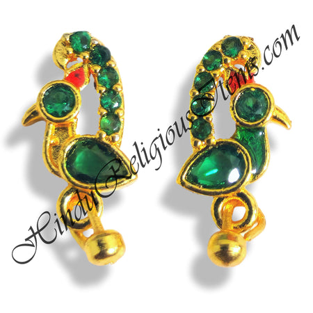 Premium Quality Peacock Shape Kundal With AD Diamond