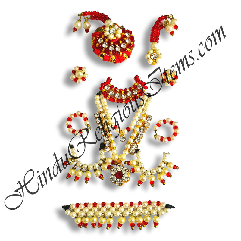 Premium Quality Colour Moti Full Shringar Set With AD Diamond