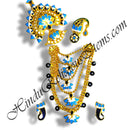 Premium Quality Golden Metal With Meenakari Chitraji Set With Kamal Shape Pendant