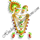 Premium Quality Golden Metal With Meenakari Chitraji Set With Kamal Shape Pendant