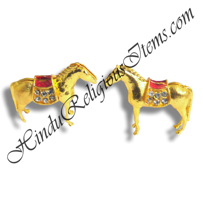 Meenakari Nang(Diamond) Gold Metal Animal Khilona Pair (Set of 2)