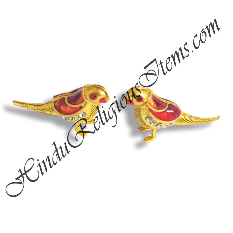 Meenakari Nang(Diamond) Gold Metal Animal Khilona Pair (Set of 2)