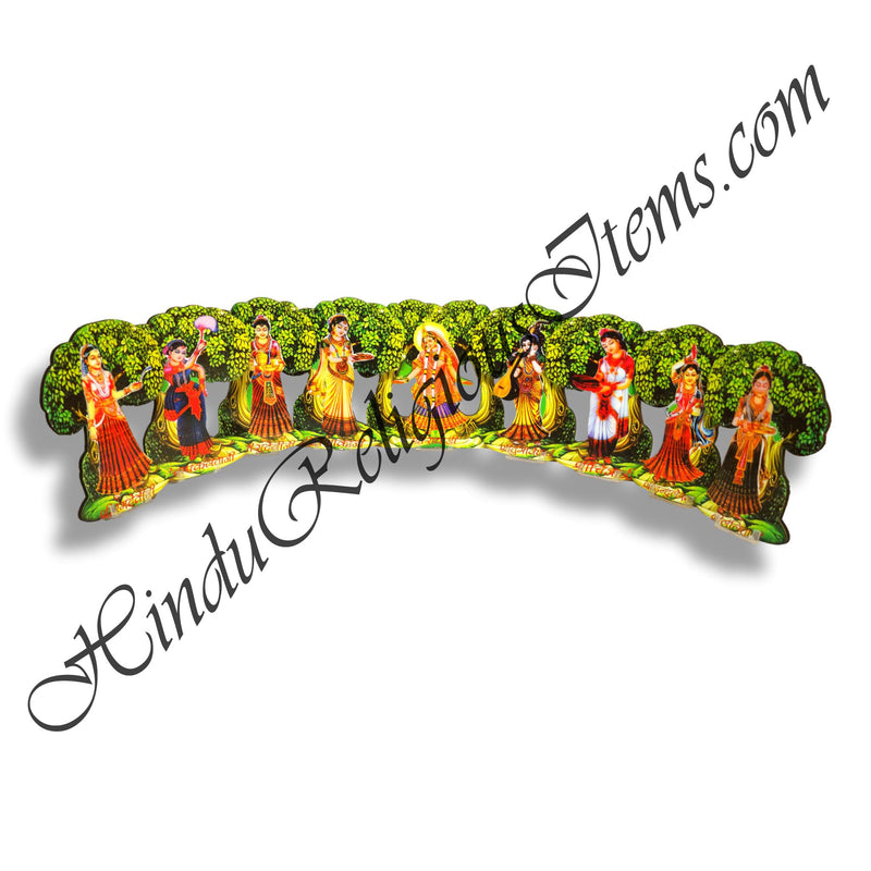 High Quality MDF Ashta Sakhi Cut Out Set With Tree Decorations