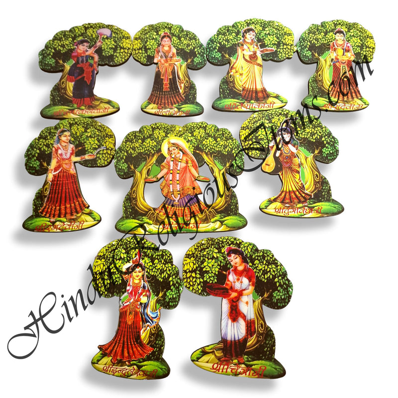 High Quality MDF Ashta Sakhi Cut Out Set With Tree Decorations