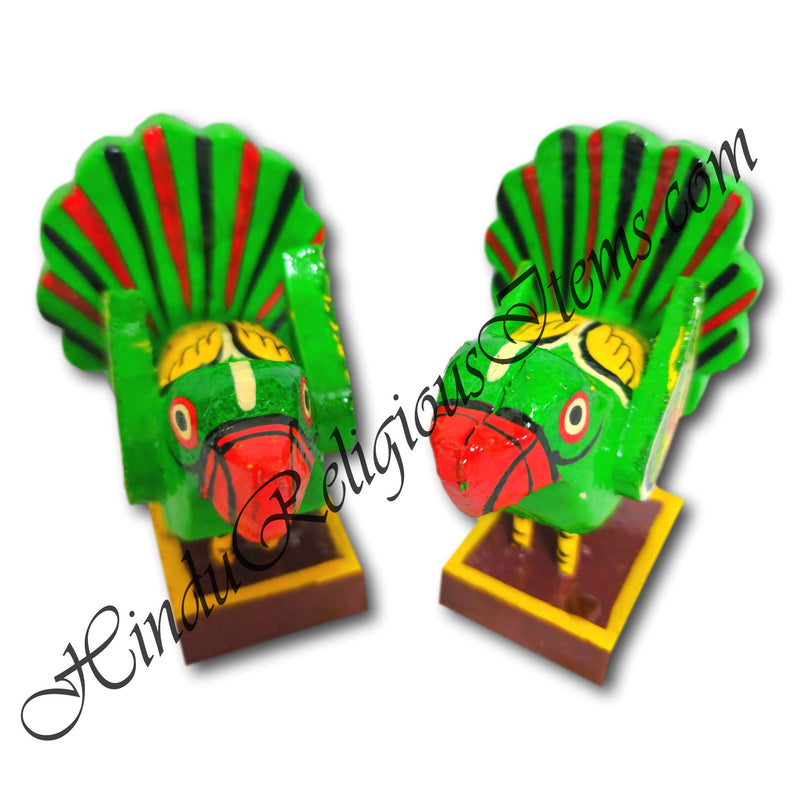 High-Quality Wooden Parrot And Peacock