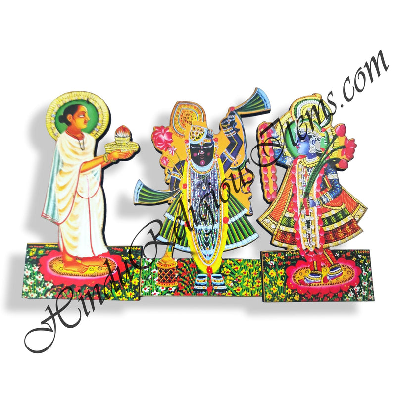 High-Quality MDF Individual Yamunaji,Mahaprabhuji & Goverdhannathji Cut Out