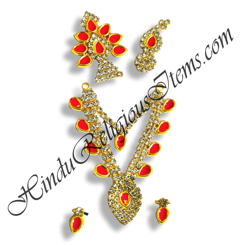 Premium Quality Nang(Diamond) With Meenakari Chitraji Mala Set