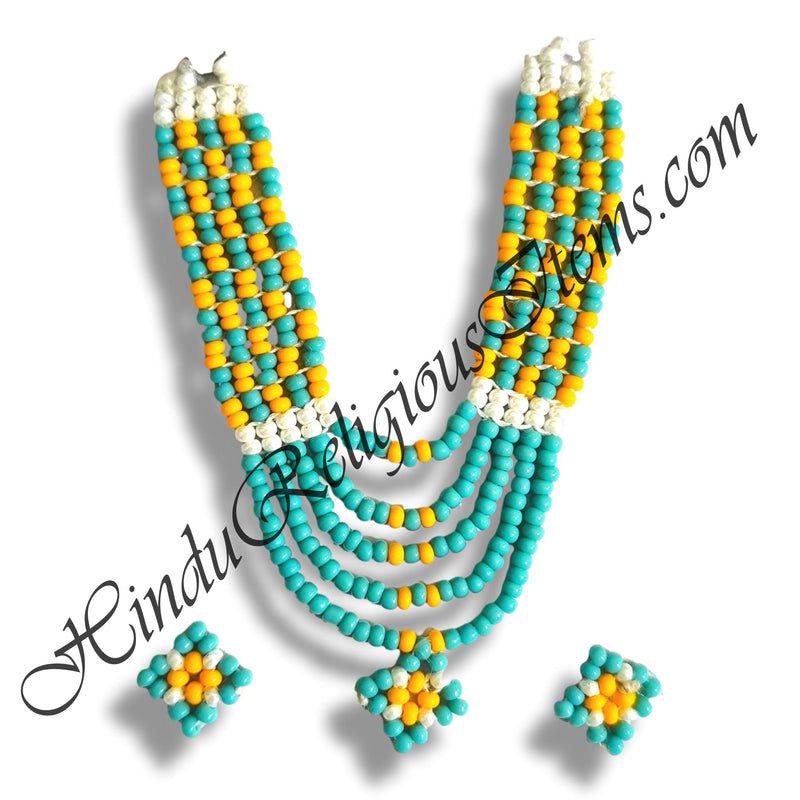 Premium Quality Multi-Colour Moti Mala With Kundal Set