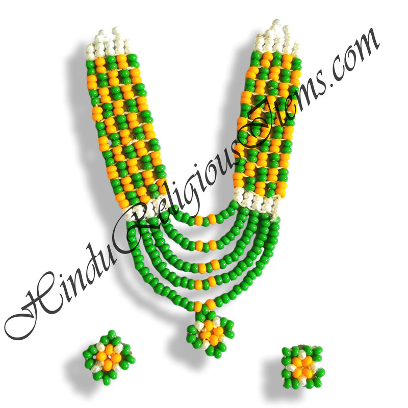 Premium Quality Multi-Colour Moti Mala With Kundal Set