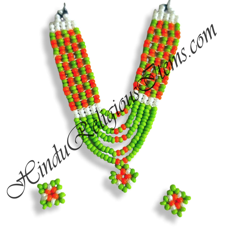 Premium Quality Multi-Colour Moti Mala With Kundal Set