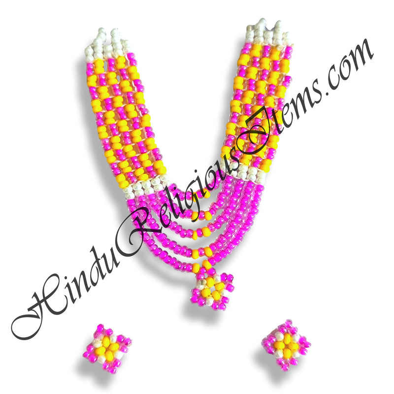 Premium Quality Multi-Colour Moti Mala With Kundal Set