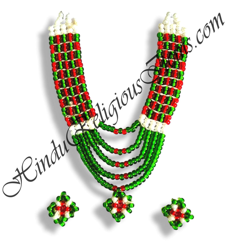 Premium Quality Multi-Colour Moti Mala With Kundal Set