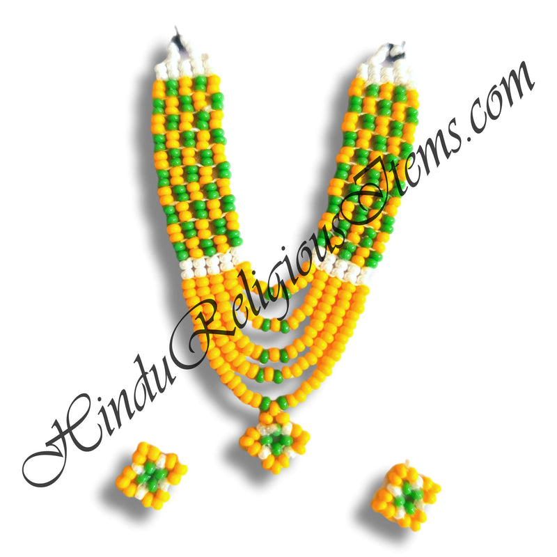 Premium Quality Multi-Colour Moti Mala With Kundal Set