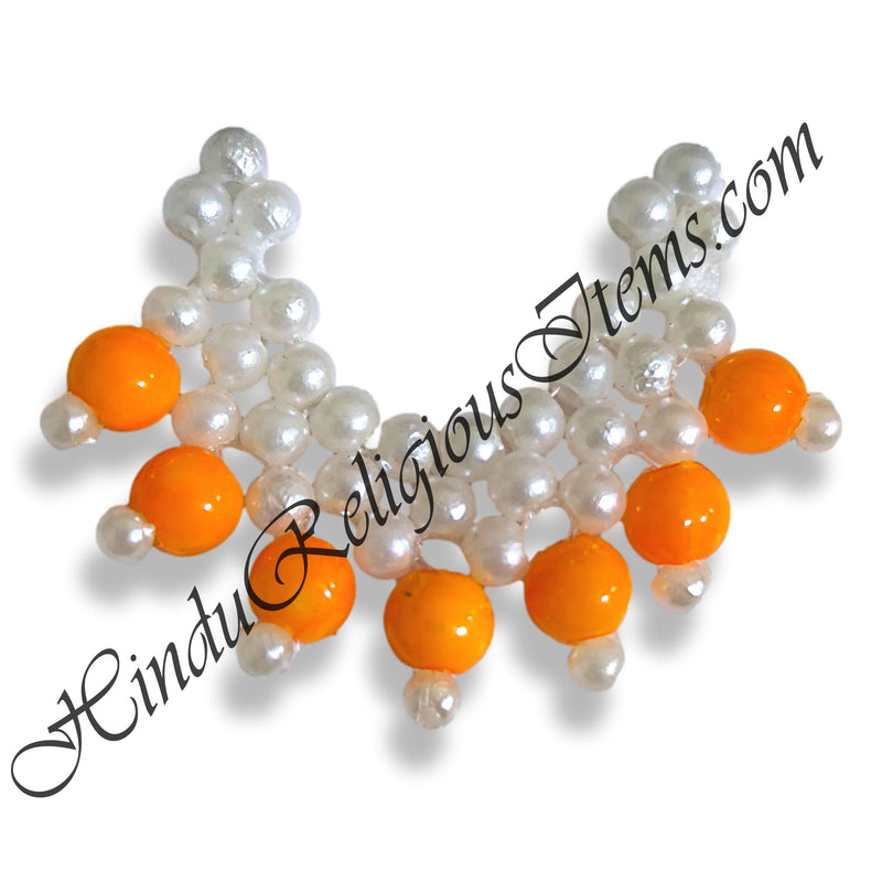 Premium Quality White Moti Haas Mala With Colour Moti