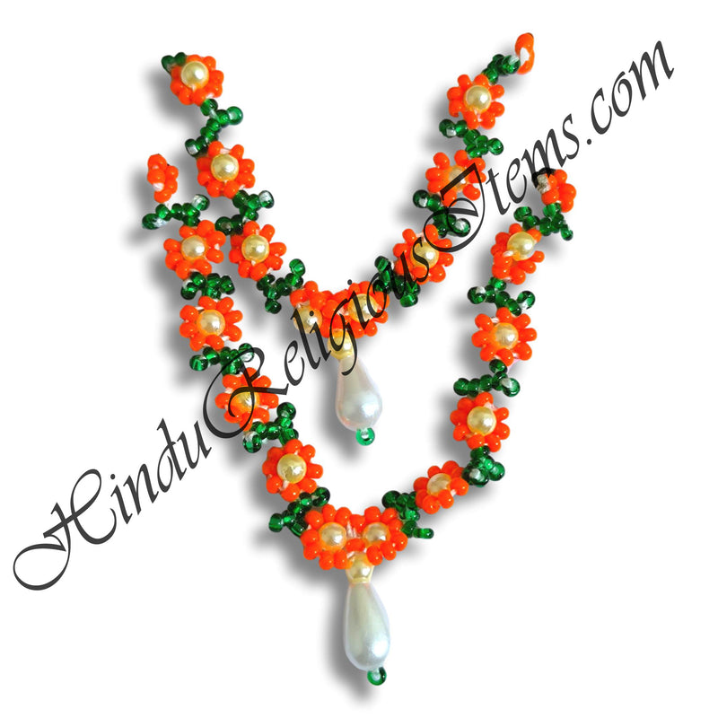 Premium Quality Colour Flower Shape Moti Mala(Set of 2)