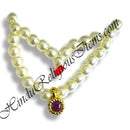 Premium Quality White Moti Two Layer Kanthshree Mala With AD Pendent