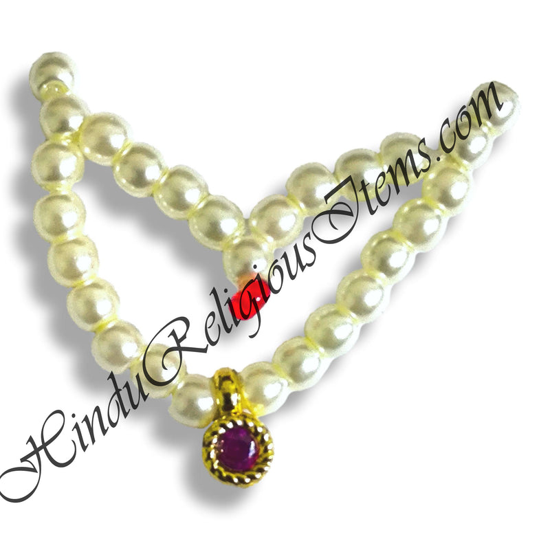 Premium Quality White Moti Two Layer Kanthshree Mala With AD Pendent