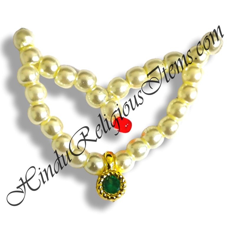 Premium Quality White Moti Two Layer Kanthshree Mala With AD Pendent