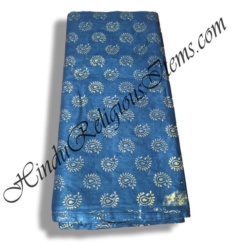 Cotton With Basma Chappa With Golden Large Keri Print Fabric/Kapad(CBCGLKP)