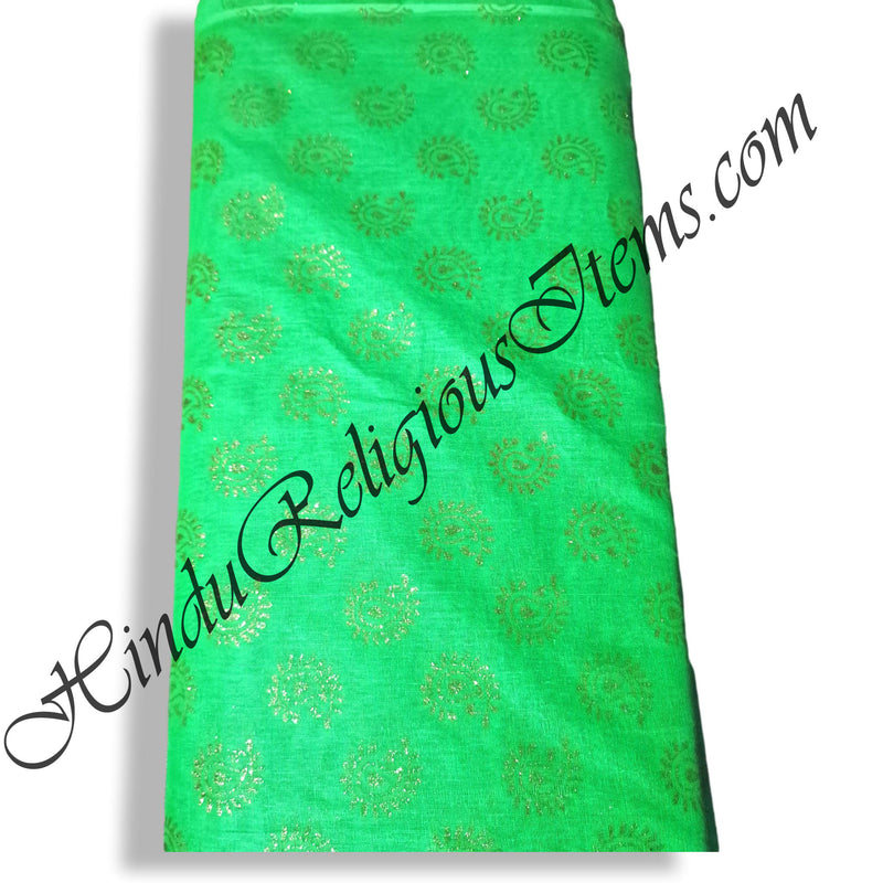 Cotton With Basma Chappa With Golden Large Keri Print Fabric/Kapad(CBCGLKP)