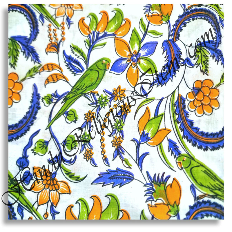 Cambric Cotton Parrot Print Fabric/ Kapad(CCPPF)