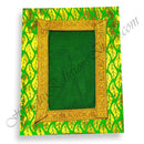 Chitraji Satin With Golden Leaf Print and Golden Embroidery Lace