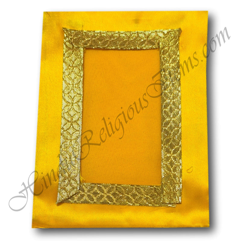 Chitraji Satin Vastra with Golden Jhari Lace With Flower Design