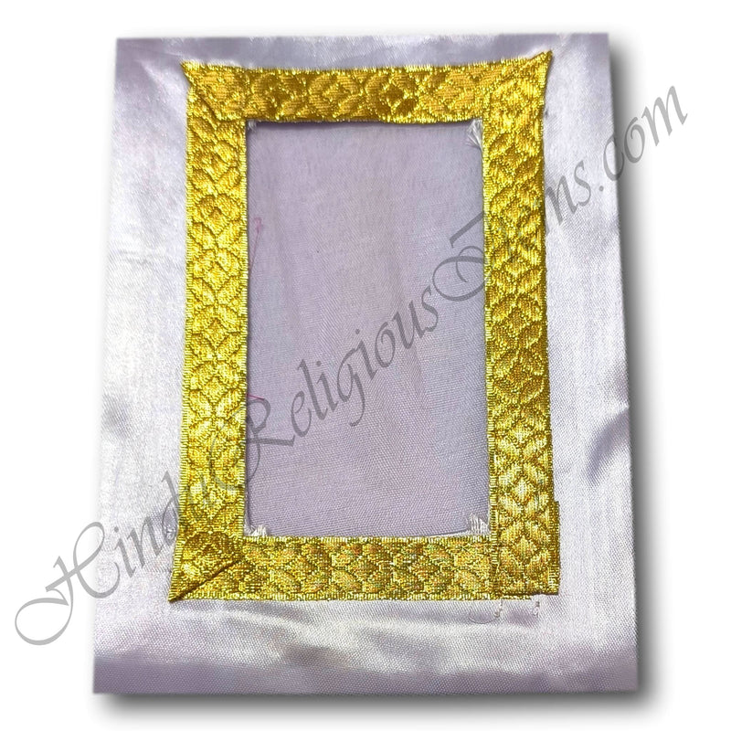 Chitraji Satin Vastra with Golden Jhari Lace With Flower Design