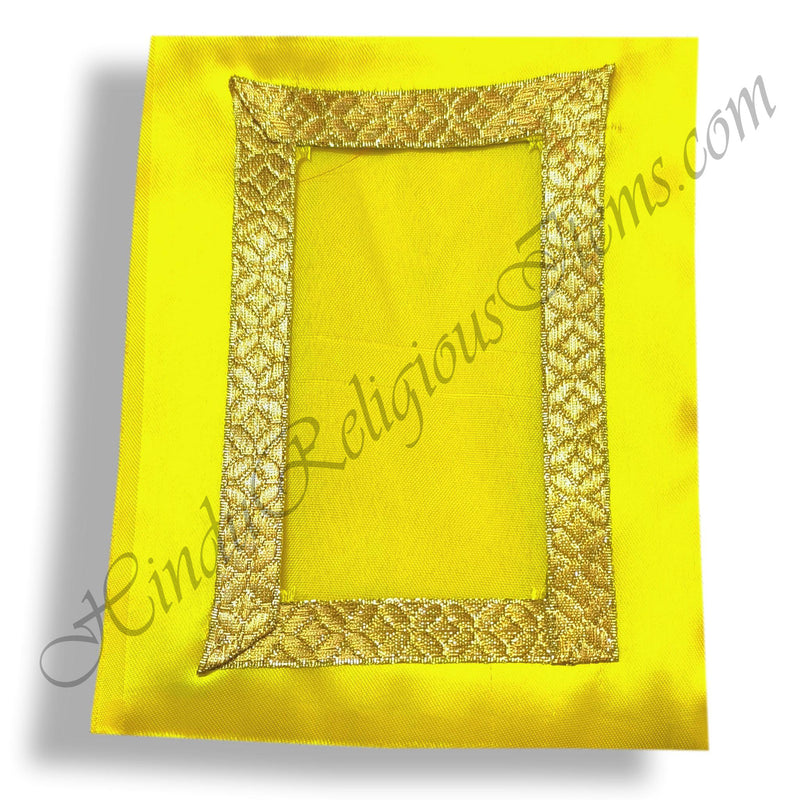 Chitraji Satin Vastra with Golden Jhari Lace With Flower Design