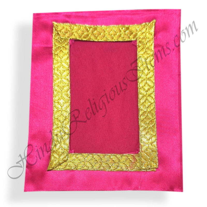 Chitraji Satin Vastra with Golden Jhari Lace With Flower Design