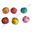 Lalan Chofuli print Round Takiya with silver lace border, shown in six colours