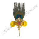 Premium Quality Golden Metal Mor Chandrika With Nang (Diamond)
