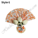 Cotton Chandan Print Sadi Paag With Kali Chandrika & Moti Lad Decoration & Diamond
